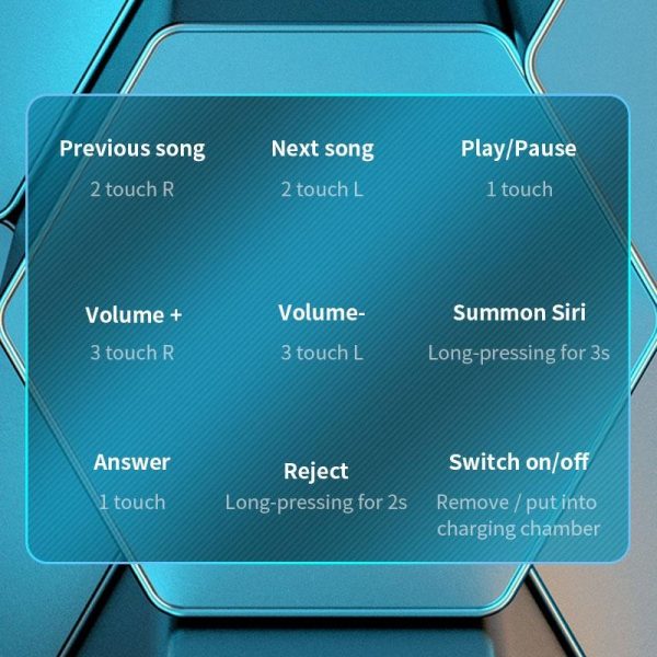 True Wireless Bluetooth Earphones with Digital Display and Charging Box - Blue - Image 8