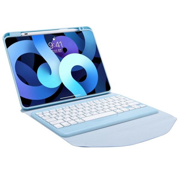 Bluetooth Keyboard Leather Tablet Case With Pen Slot - Sky Blue - Image 6