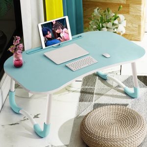 Portable Laptop Desk Stand - Foldable & Non-slip - Sky Blue - Image 1