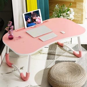 Portable Laptop Desk Stand - Foldable & Non-slip - Sky Blue - Image 3