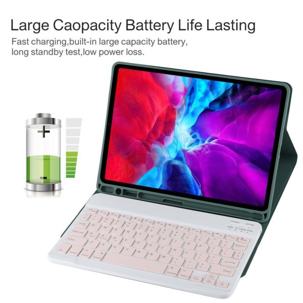 Bluetooth Tablet Case For Ipad Pro 11 With Detachable Microfiber Leather Pen Slot & Holder - Purple - Image 7