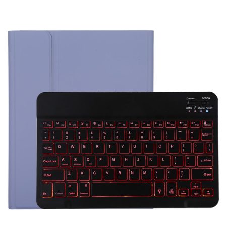 Bluetooth Tablet Case For Ipad Pro 11 With Detachable Microfiber Leather Backlight Pen Slot & Holder - Purple