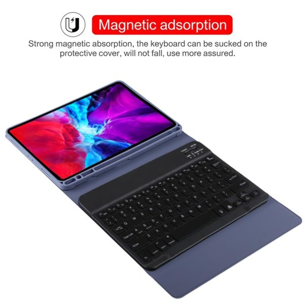 Bluetooth Tablet Case For Ipad Pro 11 With Detachable Microfiber Leather Backlight Pen Slot & Holder - Purple - Image 8