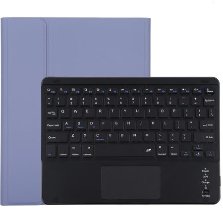 Bluetooth Keyboard & Tablet Case For Ipad 9.7 With Touch Pad Pen Slot & Holder - Detachable Microfiber Leather - Purple