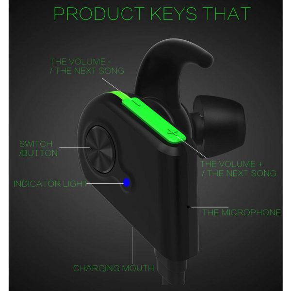 Wireless Bluetooth In-ear Headset with Magnetic Switch & Indicator Light - Red - Image 11