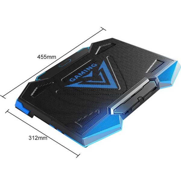 5-core Dual Port Laptop Stand with Cooling Fan - Red - Image 3