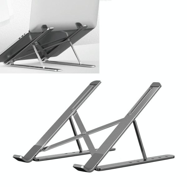 Adjustable Laptop Stand - Portable Folding Height Increase Heat Dissipation - Silver - Image 9