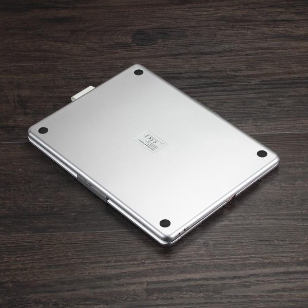 Rotatable Bluetooth Keyboard Leather Case For Ipad 10.2 With Backlit Pen Slot - Silver - Image 6