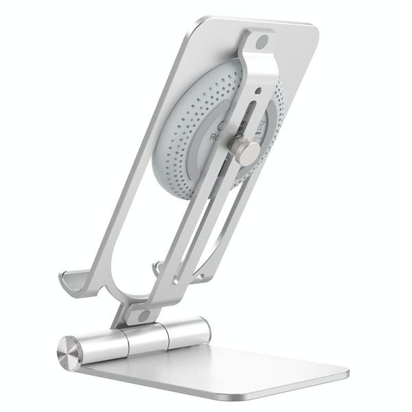 15W Foldable Wireless Charger & Phone Holder - Silver - Image 4