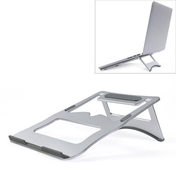 Portable Aluminum Laptop Stand - Simple & Stylish - Silver - Image 2