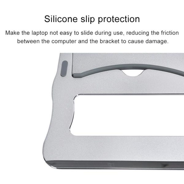 Portable Aluminum Laptop Stand - Simple & Stylish - Silver - Image 5