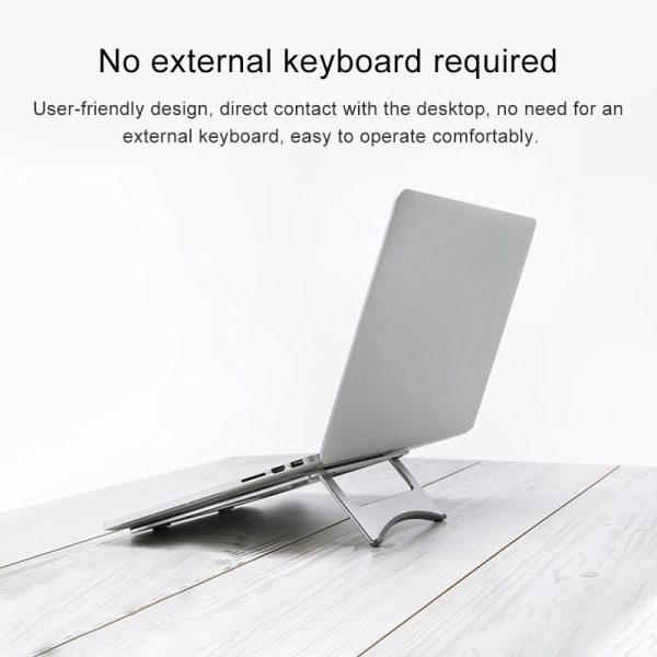 Portable Aluminum Laptop Stand - Simple & Stylish - Silver - Image 7