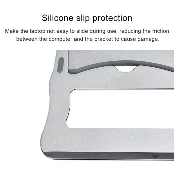 Portable Aluminum Laptop Stand - Simple & Stylish - Silver - Image 11