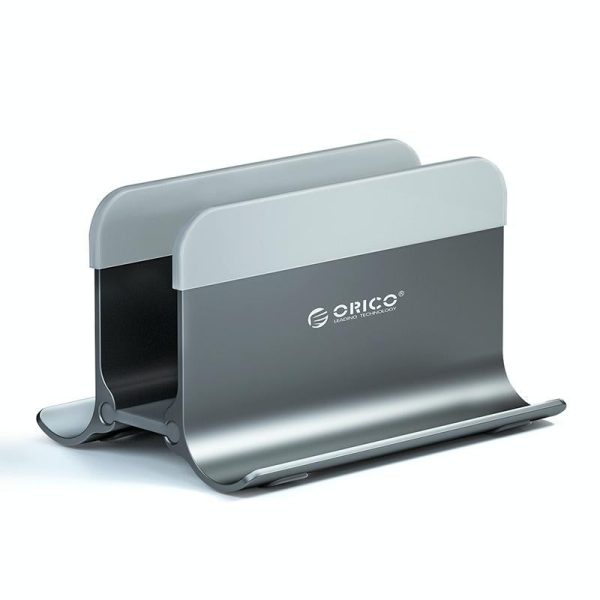 Space-saving Vertical Laptop Stand - Compact Design - Silver - Image 2