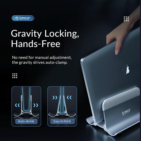 Space-saving Vertical Laptop Stand - Compact Design - Silver - Image 8