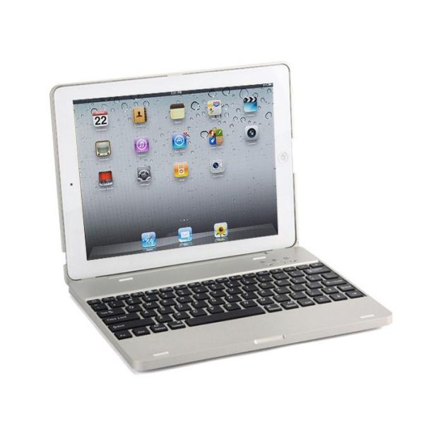 Aluminum Bluetooth Keyboard Tablet Case For Ipad 4 / 3 / 2 - Silver - Image 5
