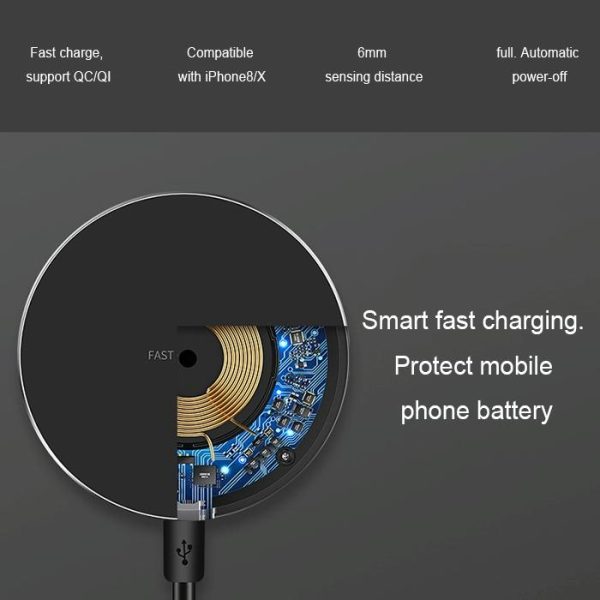 Ultra Thin Wireless Fast Charging Pad - Silver - Image 10