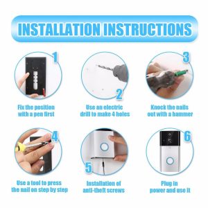 Hd 720P Security Camera Smart Wifi Video Doorbell Intercom Support Tf Card & Infrared Night Vision & Motion Detection App For Ios And Android - Silver - Image 5