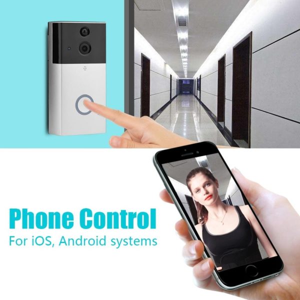 Hd 720P Security Camera Smart Wifi Video Doorbell Intercom Support Tf Card & Infrared Night Vision & Motion Detection App For Ios And Android - Silver - Image 7