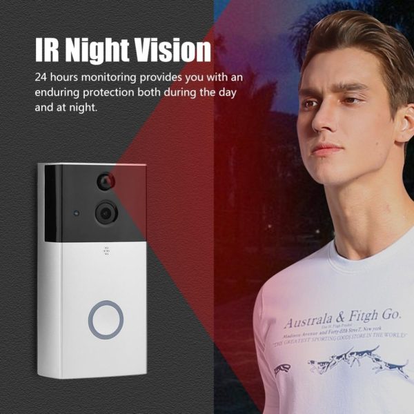 Hd 720P Security Camera Smart Wifi Video Doorbell Intercom Support Tf Card & Infrared Night Vision & Motion Detection App For Ios And Android - Silver - Image 9