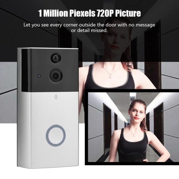 Hd 720P Security Camera Smart Wifi Video Doorbell Intercom Support Tf Card & Infrared Night Vision & Motion Detection App For Ios And Android - Silver - Image 10