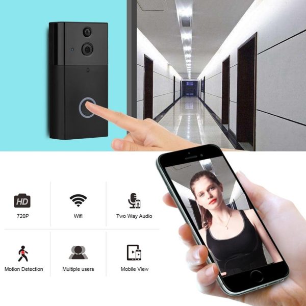 Smart Wifi Video Doorbell With Night Vision & Motion Detection - Silver - Image 3