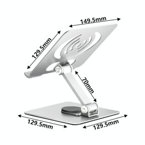 Foldable Rotating Laptop / Tablet Stand - Aluminum Alloy - Silver - Image 3