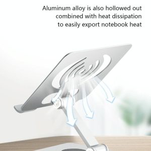 Foldable Rotating Laptop / Tablet Stand - Aluminum Alloy - Silver - Image 5