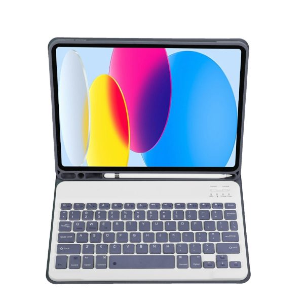 Ultra-Thin Bluetooth Keyboard Leather Tablet Case For Ipad 10.9 2022 With Pen Slot - Baby Blue - Image 15