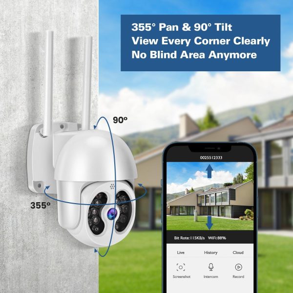 2.4G Wireless Ip Camera With 3.0Mp Waterproof Two-Way Audio Full Colour Night Vision Tf Card - Image 4