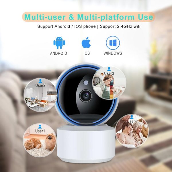 360 Degree Wifi Smart Security Camera With 3.0Mp Resolution Tf Card Support Two-Way Audio Motion Detection And Night Vision - Image 5