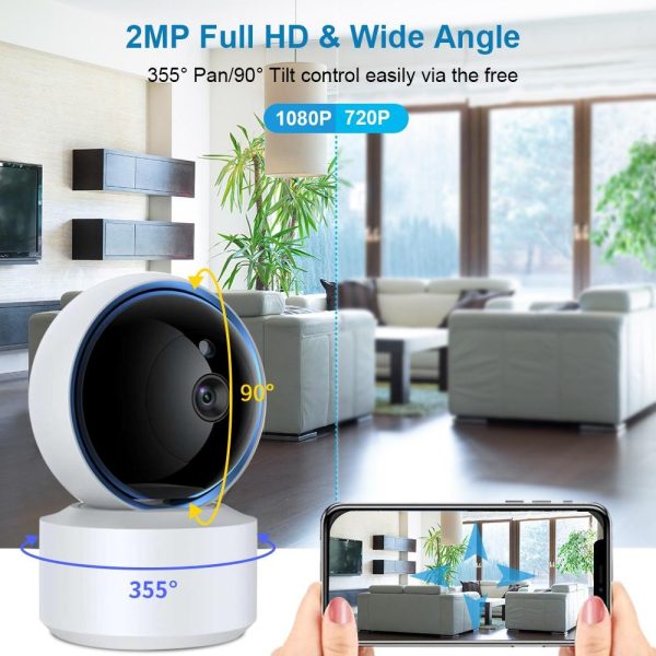 360 Degree Wifi Smart Security Camera With 3.0Mp Resolution Tf Card Support Two-Way Audio Motion Detection And Night Vision - Image 7