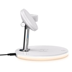 15W 3 In 1 Magnetic Wireless Charger For Phones Watches And Airpods With Led Light - White - Image 11