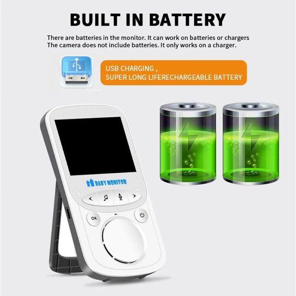 2.4 Lcd Wireless Baby Monitor With Night Vision & Two-Way Talk - Image 4