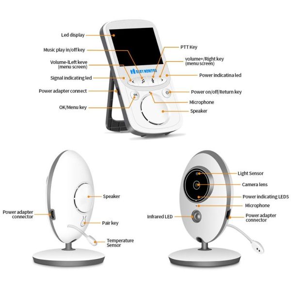 2.4 Lcd Wireless Baby Monitor With Night Vision & Two-Way Talk - Image 8