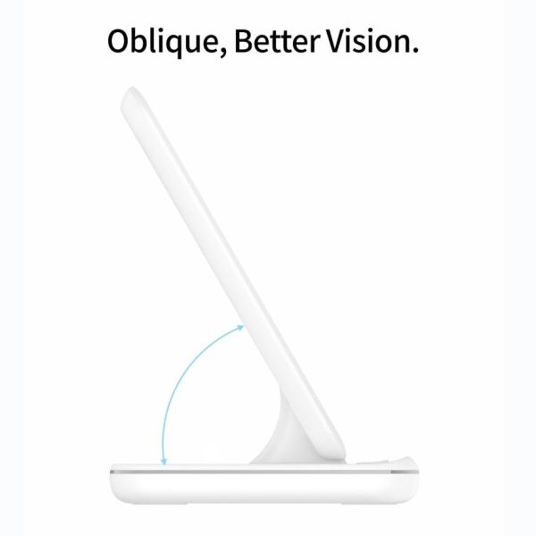 3 In 1 Magnetic Wireless Charger With Touch Ring Light - White - Image 4