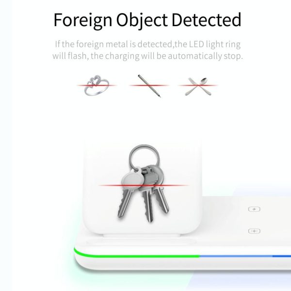 3 In 1 Magnetic Wireless Charger With Touch Ring Light - White - Image 9