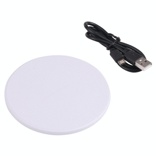 10W Plaid Pattern Round Wireless Charger - White - Image 11