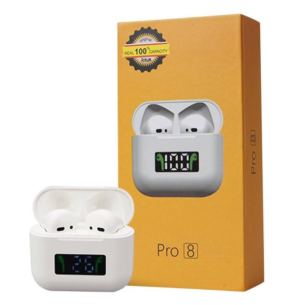 Wireless Bluetooth Earphones with Touch Display - White - Image 3