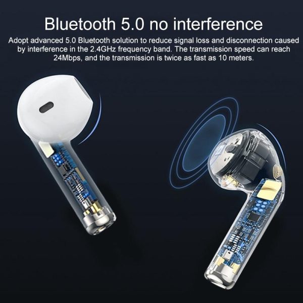 Wireless Bluetooth Earphones with Touch Display - White - Image 4