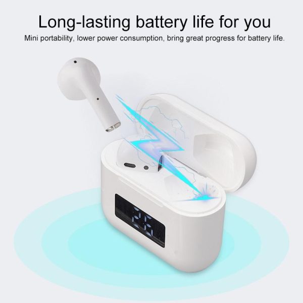 Wireless Bluetooth Earphones with Touch Display - White - Image 7