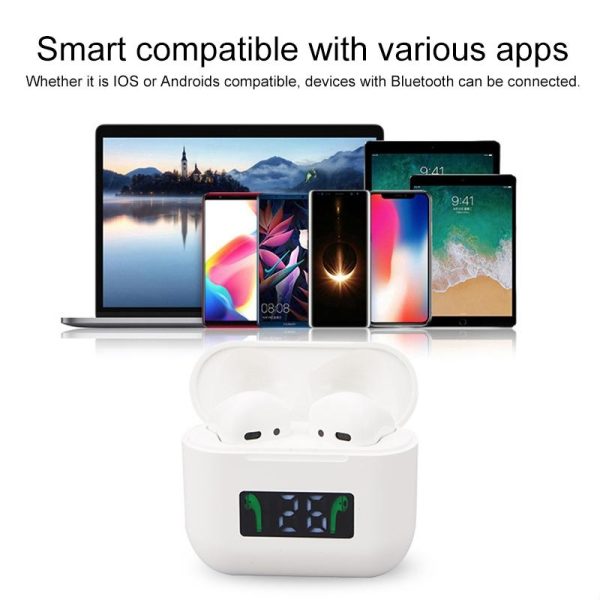 Wireless Bluetooth Earphones with Touch Display - White - Image 9