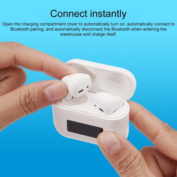 Wireless Bluetooth Earphones with Touch Display - White - Image 12