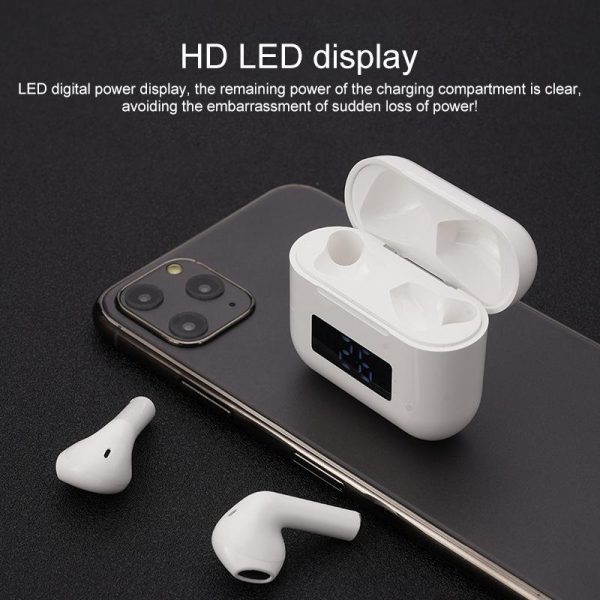 Wireless Bluetooth Earphones with Touch Display - White - Image 13
