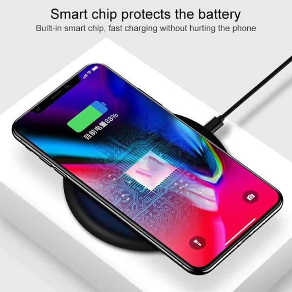 9V 1A Qi Fast Wireless Charger 1M Cable - White - Image 6