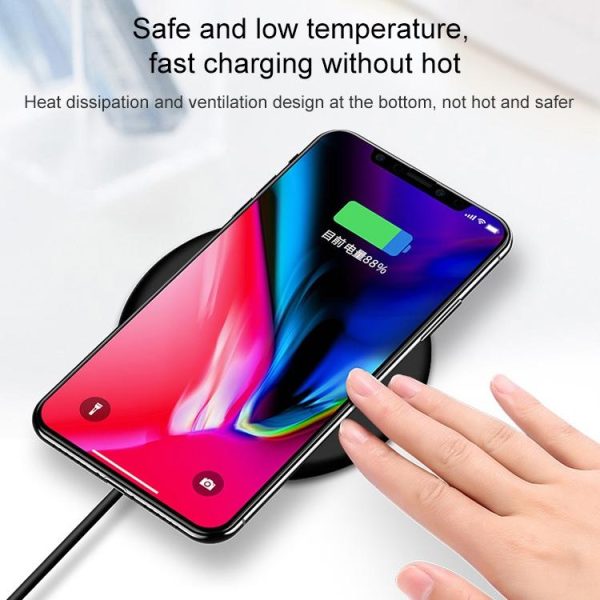 9V 1A Qi Fast Wireless Charger 1M Cable - White - Image 8