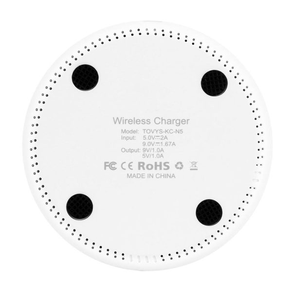 9V 1A Qi Fast Wireless Charger 1M Cable - White - Image 12