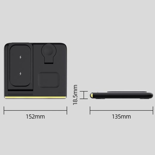 Foldable 15W Magnetic Wireless Charger With Ambient Light - White - Image 3