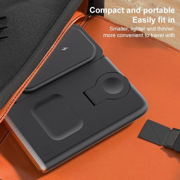 Foldable 15W Magnetic Wireless Charger With Ambient Light - White - Image 9