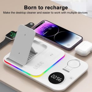 30W Wireless Charger Multifunctional - White - Image 4